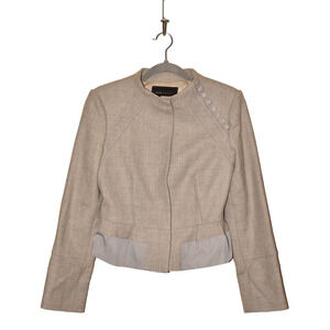 BCBGMAXAZRIA $298 Button Accent Wool Peplum Jacket in Gray Small‎